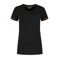 T-shirt Cal Ladies Black/Orange XS t/m XXL