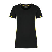 T-shirt Cal Ladies Black/Yellow XS t/m XXL 